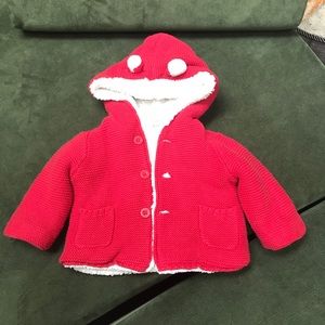 Infant faux fur lined sweater